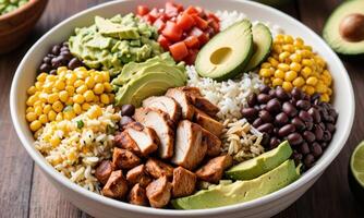 Healthy Grilled Chicken Avocado Bowl photo