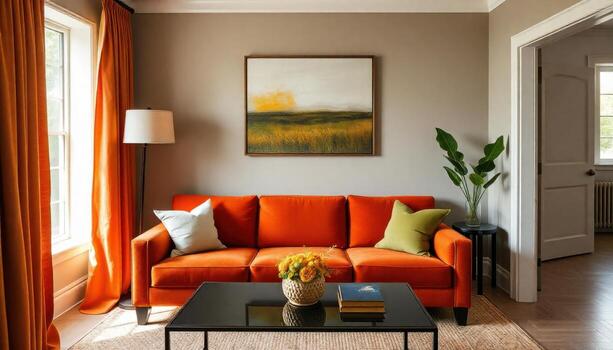 calentar y atractivo vivo habitación interior foto