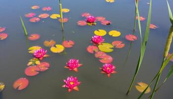 Serene Water Lily Pond photo