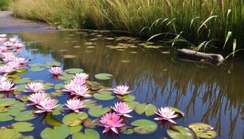 Serene Water Lily Pond photo