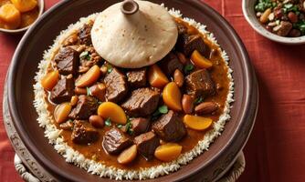 Traditional Middle Eastern Lamb Stew with Rice photo