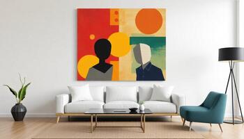 Modern Abstract Living Room Art photo