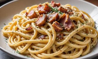 Gourmet Spaghetti Carbonara photo