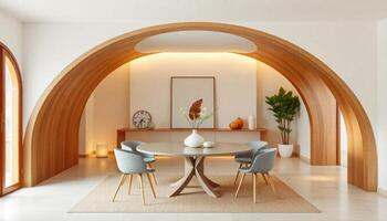 Modern Arch-Designed Dining Room photo