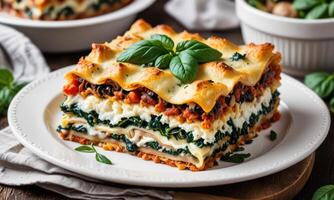Delicious Homemade Spinach and Ricotta Lasagna photo
