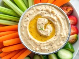 Fresh Vegetable Platter with Hummus Dip photo