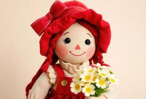 Red-Haired Doll with Bouquet photo