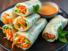 Fresh Spring Rolls with Peanut Sauce photo