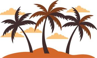 illustration of palm trees on a sandy beach vector