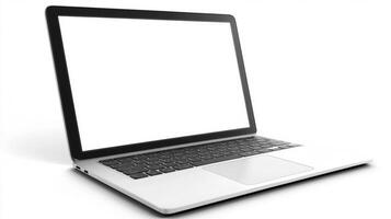 Laptop Mockup. Blank White Screen Display photo