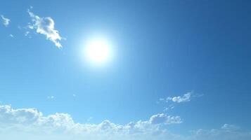 Bright Clear Sky. Blue Horizon with Shining Sun photo