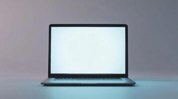 Laptop Mockup. Blank White Screen Display photo