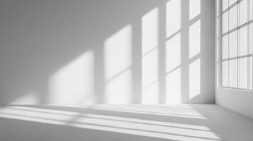 Minimal Light Gray Background. Soft Shadows for Product Presentation photo