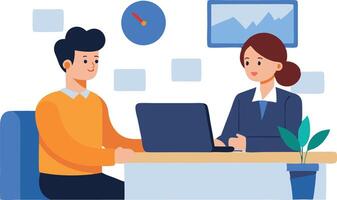 Two professionals arguing in an office setting vector