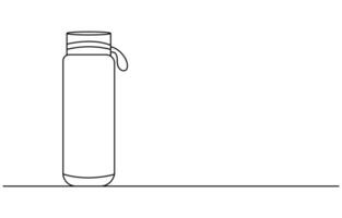 Plastic bottle continuous one line drawing of design vector
