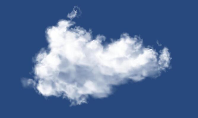 Realistic white cloud on blue sky background