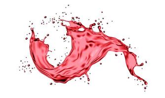 Realistic red water splash spiral dynamic on white background vector