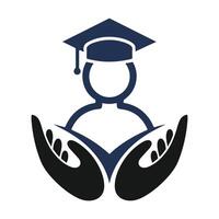 Caressing a graduating student with both hands vector
