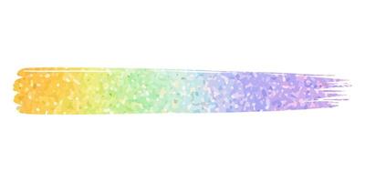 Rainbow gradient paint stroke. Brush stroke with multi colored glitter. Colorful rainbow background vector