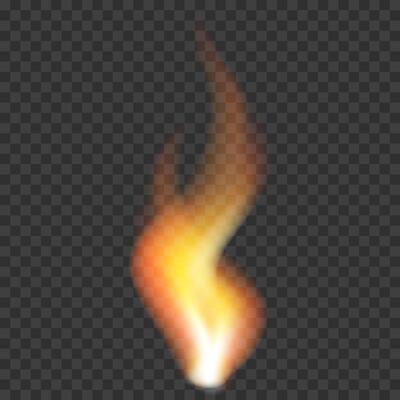 Realistic fire. Flame fire illustration. Light effect