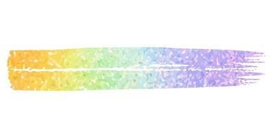 Rainbow gradient paint stroke. Brush stroke with multi colored glitter. Colorful rainbow background vector