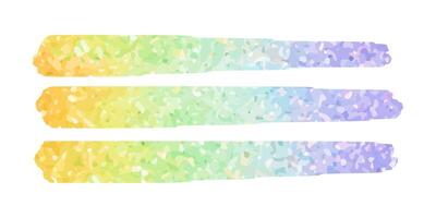 Brush stroke with multi colored glitter. Rainbow gradient paint stroke. Colorful rainbow background vector