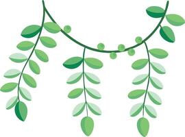 illustration of hanging green foliage with varying leaf shapes and sizes vector