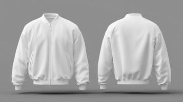 Blank white jacket mockup photo
