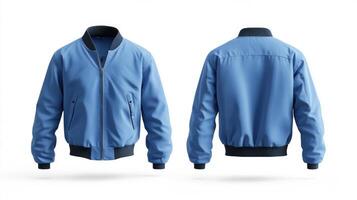 Blank blue jacket mockup photo