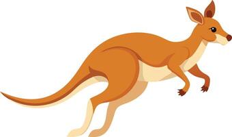Vibrant Illustration of a Kangaroo Leaping Across an Open Field in Australia vector