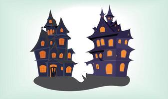 The haunted house is a fragile environment, children are walking like ghosts vector