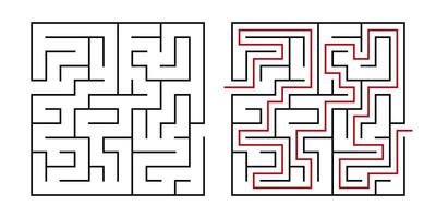 Education logic game labyrinth for kids. Find right way. Maze or puzzle design. vector