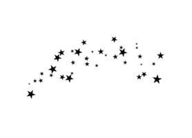 Fireworks trail with shimmering stars on a white backdrop vector