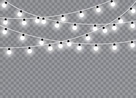 Xmas glowing string lights for seasonal web design vector