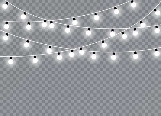 Xmas glowing string lights for seasonal web design