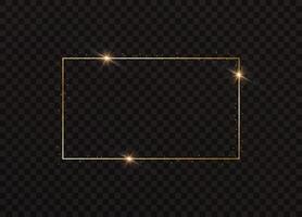 Rectangular gold frame vector
