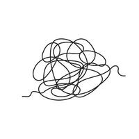 Abstract chaotic scribble for expressive design elements vector
