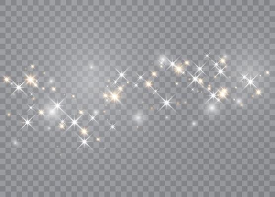 Glowing stars and Christmas dust particles for festive designs