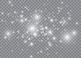 Shimmering stars and light bursts with sparkling particles vector