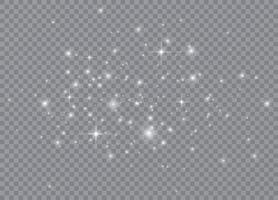 Sparkling particles and glowing stars for Christmas patterns vector