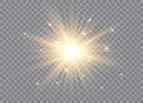 Bright light and magical Christmas stars with sparkling dust