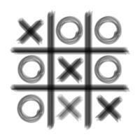 Tic-tac-toe game with cross and circle. Mini game. vector