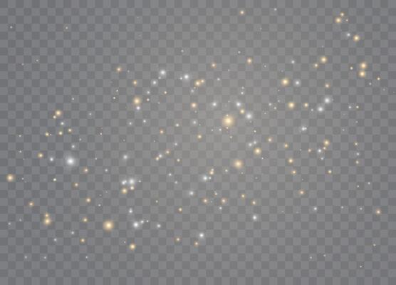 Magical Christmas stars with light glow and dust particle