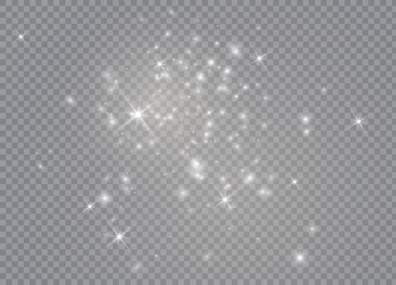 Bright star glow with sparkling dust