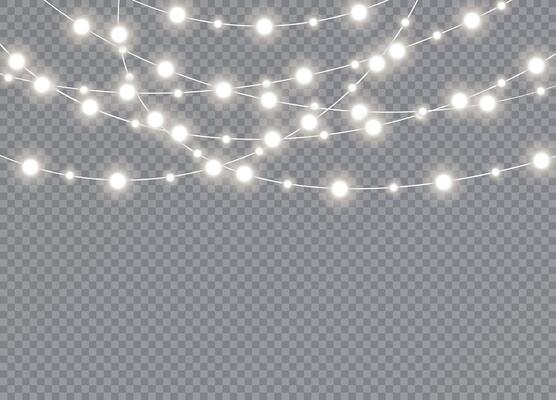 Christmas string lights for holiday web and card design