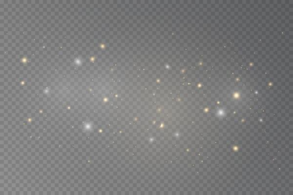 Bright Christmas stars with glowing light and sparkling dust