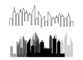 Urban skyline silhouette for city-themed graphics vector
