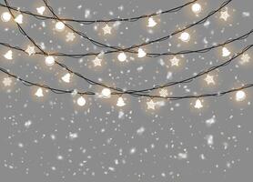 Festive glowing Christmas lights for web and print vector