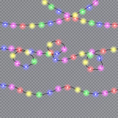 Xmas garlands and lights for holiday web banners