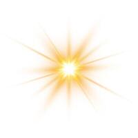 Bright yellow sun flash with subtle glow and sparkles vector
